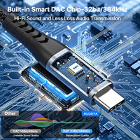 Adaptador YIVO XSSH de Alta Fidelidad Tipo-C a Jack de 3.5mm con Decodificador DAC Integrado de 32bit/384kHz, Cable de Audio de Bajo Ruido para PC y Laptop