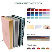Service d'impression personnalisé en gros, Fournisseur direct d'usine OEM, Cadeau religieux en cuir PU personnalisé en vrac, Livre de la Bible avec couverture en cuir PU