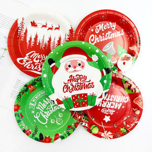 Vente chaude Kits de fournitures de fête jetables transfrontalières pour Noël pour Amazon <span class=keywords><strong>Vaisselle</strong></span> de fête d'anniversaire Vente en gros-<span class=keywords><strong>Jetable</strong></span> - Product Image 4