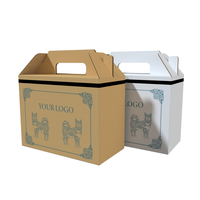Boîte en carton ondulé personnalisée pour aliments pour animaux de compagnie, pliable, petit transporteur pour chiens et chats, emballage en carton, boîtes pour poussins
