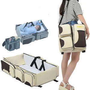 Multifunctional 3 In 1 Mummy Travel Diaper Bag Portable Bassinet Baby Diaper Bag for outdoor