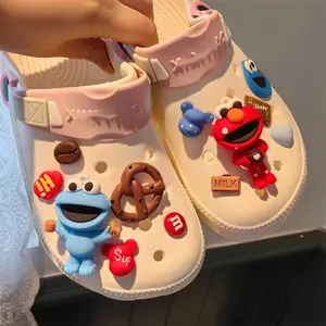 2024New stereoscopic boy cartoon monster Astronaut Cookie Charms Shoe flower set detachable slipper accessories