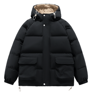 Chaqueta acolchada de plumón con logo personalizado para niños, nueva colección de invierno, holgada y cálida, estilo pareja, tendencia Aozi Hong Kong, gruesa con capucha. - Product Image 5