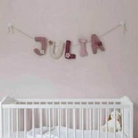Guirlande murale de lettres en peluche personnalisées au crochet, guirlande de lettres en peluche faites à la main, jouet de décoration pour la maison
