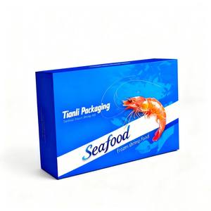 กล่องพับได้พิมพ์ลายดิจิตอลแบบกำหนดเองกล่องขายปลีกแช่แข็งซูเปอร์มาร์เก็ตอาหารทะเลกล่องใส่<span class=keywords><strong>ปลา</strong></span>กุ้งแช่แข็งเป็นมิตรกับสิ่งแวดล้อมรีไซเคิล - Product Image 2