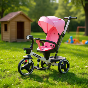 Trilogy Kids Tricycle Pink 3 Wheel With <b>Lights</b> <b>Music</b> Adjustable Seat 85x50x93 Cm - Product Image 2