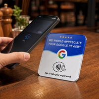 Support de table en acrylique pour carte de commentaires Google NFC, avec fonction Tap to Review et code QR NTAG213 pour comptoir de restaurant
