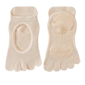 Chaussettes de yoga CZFIT personnalisées avec logo, en coton, à cinq doigts, antidérapantes, tricotées à la cheville, vente en gros, chaussettes d'exercice à 5 orteils - Product Image 5