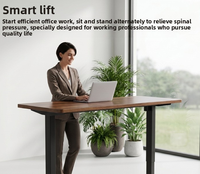 Bureau électrique ergonomique de haute qualité pour la maison et le bureau, avec cadre en acier et plateau en bois, moderne, convertible, réglable en hauteur (assis-debout)