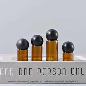 Flacon d'<span class=keywords><strong>essence</strong></span> à bouchon sphérique <span class=keywords><strong>original</strong></span> de 1 à 5 ml, transparent brun, bouchon à vis, échantillon de voyage, recharge, flacon d'huile essentielle - Product Image 1