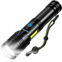 Lampe torche LED COB 100 000 lumens en aluminium XHP70 avec batterie externe, rechargeable Type-C 26650, 7 modes, zoom, pour camping et situations d'urgence