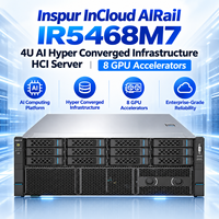Inspur InCloud AIRail IR5468H3 4U AI Hyperconverged Infrastructure HCI Server 8 Akselerator GPU untuk Inferensi LLM