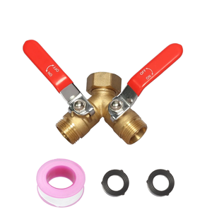 Brass Garden <strong>Hose</strong> Splitter Two <strong>Way</strong> with Stainless Steel Long Handle Outdoor Full Flow <strong>Hose</strong> Splitter <strong>Connector</strong>