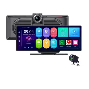 Kamera dasbor Android 10.26 inci, kamera spion Monitor taman 24 jam, DVR Mobil Bluetooth WiFi otomatis Android 8 Core dengan fitur GPS