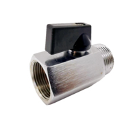 Válvula de Bola Mini de Latón Cromado Manual PN25 con Conexión de Rosca de 1/4\" 3/8\" Macho X Hembra, en Oferta