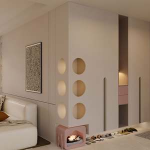 Mueble Zapatero Moderno de Madera Minimalista con Diseño de Pared y Función de Separación para Sala de Estar - Product Image 1