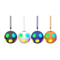 Altavoz Bluetooth con Forma de Balón de Fútbol 5.4 con Luz RGB, Altavoz Inalámbrico Portátil de 5W, Compatible con TWS, FM, Tarjeta TF y Micrófono