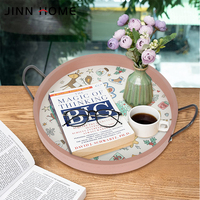 Jinn Home Plateau de service en bois MDF portable de luxe avec poignées Vaisselle Hôtel Restaurant