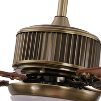 Proveedor de fábrica, ventilador de techo Led de alta velocidad de estilo americano con aspas largas, ventilador de techo antiguo de madera