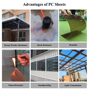 맞춤형 크기 투명 폴리카보네이트 솔리드 시트 UV 보호 고충격 저항 높은 광투과율 온실용 절단 - Product Image 2