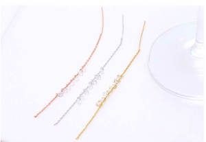 韩式925纯银耳环女士珠宝长穗锆石饰钉耳环镀金 - Product Image 6