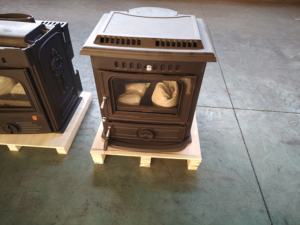 Poêle à bois contemporain autoportant à double porte, grande capacité, en fonte, écologique, pour villas et espaces de vie - Product Image 2