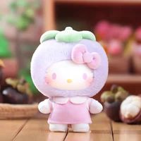 Populaire 100% véritable 6 pièces/boîte Sanrios bonjour Kittyed fruité paradis série aveugle boîte vinyle peluche poupées beau sac breloques jouets
