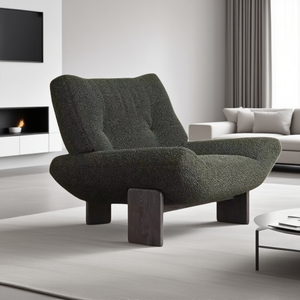Poltrona Lounge di Lusso in Velluto, Design Elegante, Divano Confortevole di Alta Gamma per Soggiorno di Villa, Poltrona Singola Relax - Product Image 1