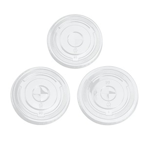 ฝาปิดแก้ว PET ใส ขนาด 89 มม. ป้องกันการรั่วซึม ฝาพลาสติกแบบแบนพร้อมช่องสำหรับหลอด สำหรับเครื่องดื่มชาไข่มุกเย็น น้ำผลไม้ แก้วพลาสติก - Product Image 1