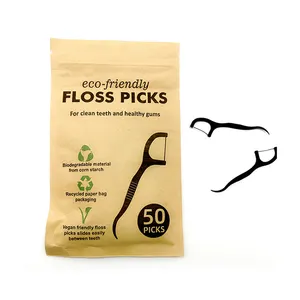 2023 Bestseller Vegan Eco Friendly Plackers Zähne Micro Mint Dental Floss Picks 50 Zählungen mit Travel Case