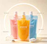 Pochette souple personnalisée avec bec verseur pour jus et liquides, sac en plastique de qualité alimentaire avec bouchon refermable, pochette à boisson
