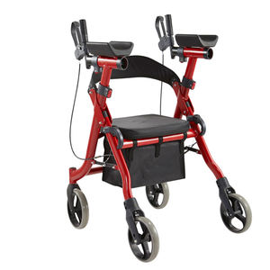 Andador plegable ligero con bolsa de compras Rollator ajustable en altura para <span class=keywords><strong>pacientes</strong></span> geriátricos - Product Image 2