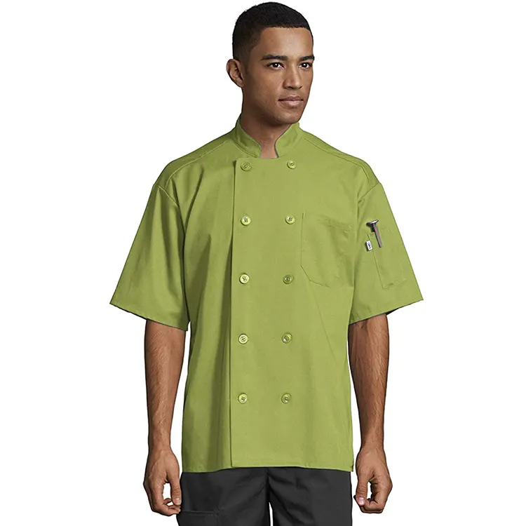 Özel kısa garson şef giysileri suşi üniforma Unisex için şef ceket restoran Bar Hote şef üniforma