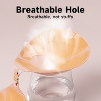 Soutien-gorge invisible sans bretelles ni dos en silicone auto-adhésif, réutilisable et imperméable, avec patch adhésif