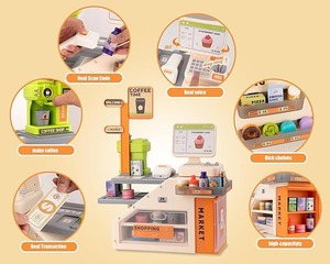 <span class=keywords><strong>Caisse</strong></span> <span class=keywords><strong>enregistreuse</strong></span> éducative <span class=keywords><strong>jouet</strong></span> supermarché ensemble de jeu avec 18 accessoires réalistes son lumineux semblant jouer épicerie jouets - Product Image 2