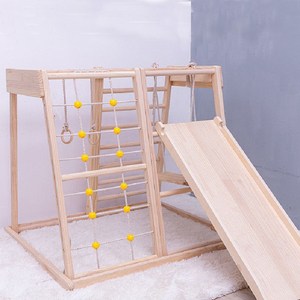 Marco de escalada de <span class=keywords><strong>madera</strong></span> para niños, Tobogán de <span class=keywords><strong>madera</strong></span> para patio interior para niños, tobogán de bebé de <span class=keywords><strong>madera</strong></span> para interiores y <span class=keywords><strong>columpio</strong></span>, escalera de cuerda para escalar - Product Image 4