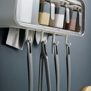 <b>Wall</b> <b>Mounted</b> Kitchen <b>Storage</b> Box Rectangle Multi Functional With Chopstick Holder Knife Rack And Spice Container For Home Use - Product Image 3