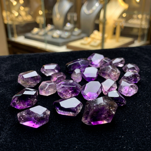 Pierres de cristal d'améthyste naturelle facettées de forme libre, quartz violet poli, pierres précieuses en vrac pour la fabrication de bijoux et la décoration - Product Image 5