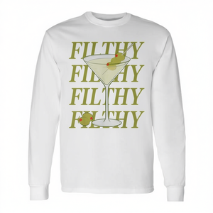 Camiseta de manga larga Dirty Martini Lovers con diseño de cóctel sucio - Product Image 2