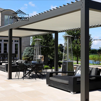 Pergola bioclimatique Airfun en aluminium à lames orientables - Noir, résistante à la neige et à l'eau, conçue pour une utilisation en extérieur (patio, terrasse)