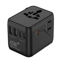 Worldplug PD 45W Adaptador de enchufe internacional eléctrico Enchufe Adaptador de corriente de viaje universal en todo el mundo Cargador con 2AC