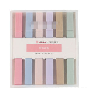 Stylo marqueur carré personnalisé avec logo pour enfants, pointe oblique, surligneur en plastique, emballage en lot, vente en gros - Product Image 2