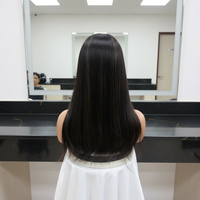 Vente directe usine : Cheveux humains vierges chinois pour perruques Lace Front, base transparente, longueur longue, tailles de bonnet petites/grandes, densité 150%
