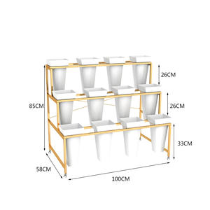 Présentoir à fleurs en fer multicouche avec roues mobiles Revêtement en poudre Style jardin Utilisation en magasin - Product Image 5