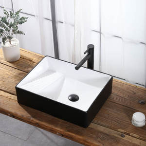 Évier utilitaire en céramique pour buanderie, à poser au-dessus de la machine à laver, avec planche à laver - Product Image 2