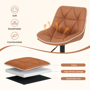 Modern Height Adjustable Swivel Bar Stool Quilted High Density Sponge Breathable Fabric Iron Base Outdoor Kitchen Counter Home - Product Image 5