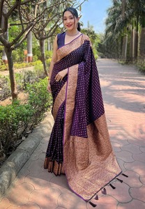 Premium Banarasi Katan Silk Sarees Indian & Pakistani Clothing Wedding Saree Party Wear Saree at Wholesale Supply From India - Product Image 5
