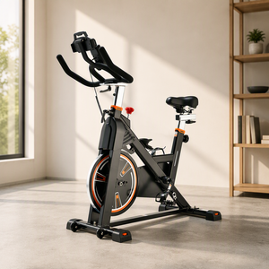 Vélo de spinning magnétique à usage domestique avec volant d'inertie de 10 kg, vélo de fitness d'intérieur silencieux à transmission par courroie, moniteur LCD, entraîneur cardio - Product Image 1