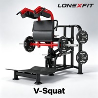 Appareil de Squat V à Charge de Plaques avec Butée de Sécurité et Support Dorsal pour Quadriceps, Usage Commercial en Salle de Sport