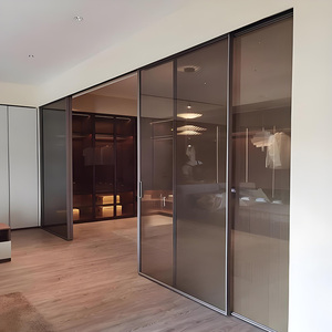 <span class=keywords><strong>Porte</strong></span> <span class=keywords><strong>coulissante</strong></span> de patio moderne Yuantai, <span class=keywords><strong>porte</strong></span> <span class=keywords><strong>coulissante</strong></span> triple extrêmement étroite, sans cadre, <span class=keywords><strong>en</strong></span> aluminium et <span class=keywords><strong>verre</strong></span>, pour salle de bain, chambre à coucher - Product Image 2